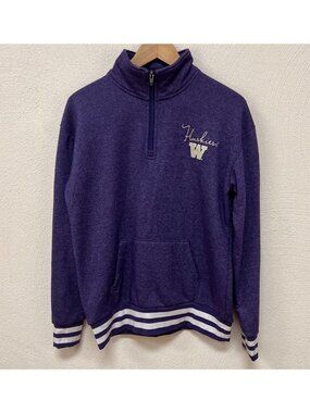 NWOT Champion UW Washington Huskies Purple 1/4 Zip Sweatshirt Sz Medium
